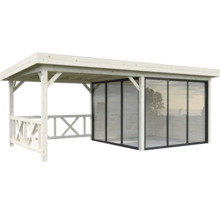 Holzpavillon mit Glasfront für den Garten