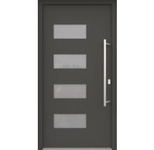 Porte d''entrée avec quatre vitrages rectangulaires et une poignée