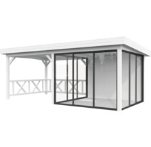 Überdachter Pavillon mit Glasschiebewänden