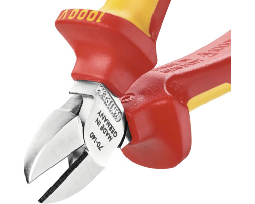 Pinces coupantes avec poignées isolées, adaptées aux travaux jusqu''à 1000 volts