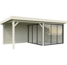 Abri de jardin en bois avec portes coulissantes