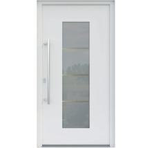 Porte d''entrée avec insert en verre et poignée barre