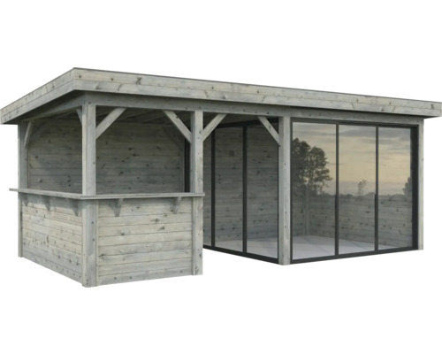 Holz Gartenhaus mit Schiebefenstern