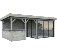 Holz Gartenhaus mit Glasschiebetüren