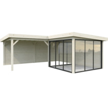 Gartenhaus mit Anbau und Fensterfront