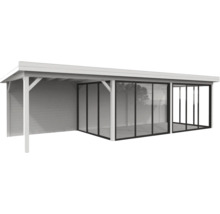 Überdachter Pavillon mit Glasfront