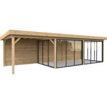 Holzgartenhaus mit Glasfront