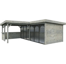 Holz Pavillon mit Glaswänden