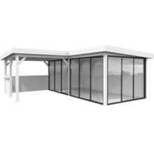 Überdachter Pavillon mit Glasschiebetüren