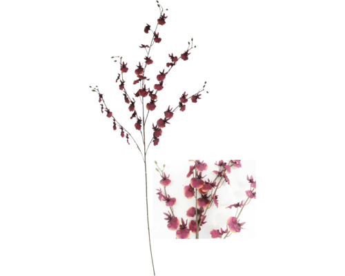 Fleur artificielle branche d'orchidée fibre synthétique métal h 72 cm rouge Branche décorative artificielle avec fleurs