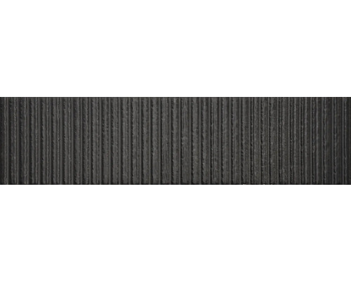 Wandfliese Van antracita matt 3D 7,5x30cm Dunkle Fassadenverkleidung mit vertikalen Rillen.