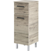 Meuble bas de salle de bains avec deux tiroirs et pieds