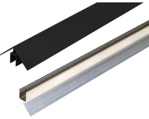 Images de plinthes en plastique noir et argenté