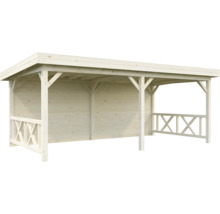 Abri de voiture en bois avec toit plat