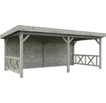 Holzpavillon mit Dach und Seitenwänden