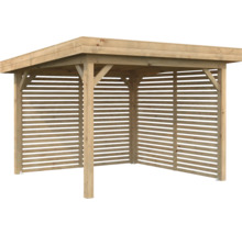 Holz Pavillon mit horizontalen Lamellenwänden für den Garten
