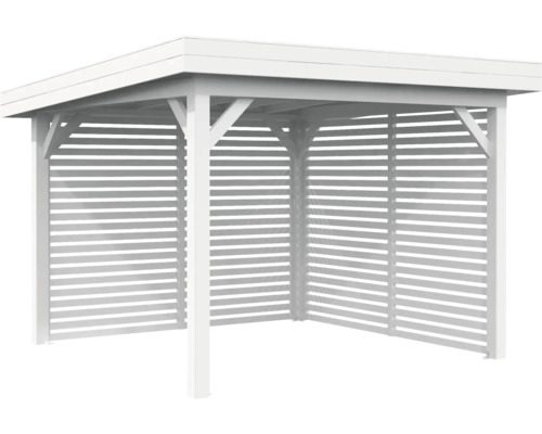 Pavillon Palmako Lenna 8,3 m² Set 302 inkl. Lamellenwände 300 x 300 cm weiss Freistehender Pavillon mit Lamellenwänden