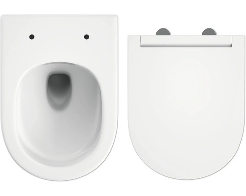 Hänge-WC und WC-Sitz aus Keramik