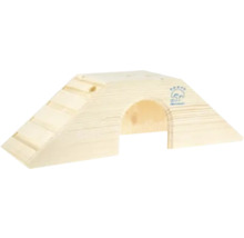 Holzhaus für Kleintiere mit Rampe und Tunnel