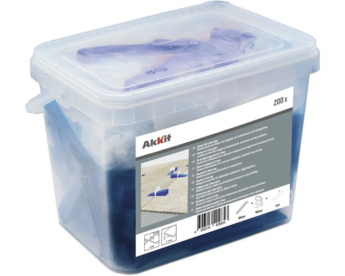 Akkit Nivelliersystem Starterset mit 100 Keile, 100 Zuglaschen und Zange 1,5 mm Fugenabstand und Fliesenstärke 3-12 mm Akkit Nivelliersystem Starterset mit 100 Keile, 100 Zuglaschen und Zange 1,5 mm Fugenabstand und Fliesenstärke 3-12 mm