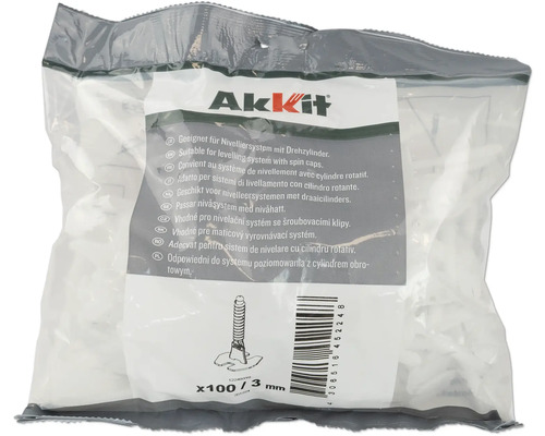 Paquet de système de nivellement à cylindre rotatif Akkit, 100 pièces