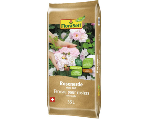 FloraSelf Nature® Terreau pour rosiers sans tourbe 35 l FloraSelf Terreau pour rosiers, sac de 35 litres