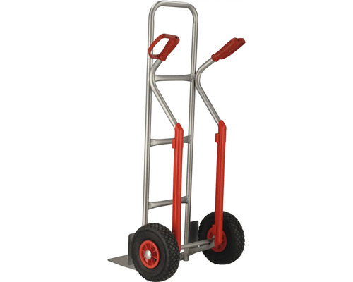 Diable en métal avec deux poignées et roues