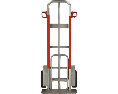 Diable en métal avec poignées rouges