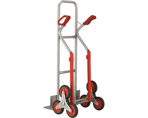 Diable d''escalier avec trois roues de chaque côté pour transporter des charges dans les escaliers