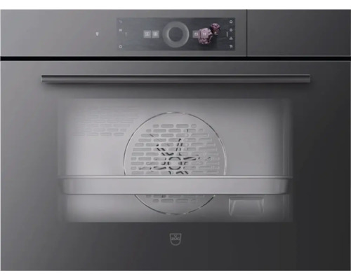 V-ZUG CombiSteamer V6000 45F Einbau Steamer BxH 60x45 cm schwarz 2303300001 Nahaufnahme eines ZUG-Einbaubackofens mit digitalem Display