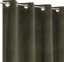 Gardine aus Cordstoff mit Ösenaufhängung an einer Stange