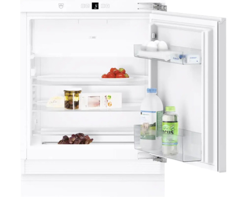 V-ZUG Cooler V600 8UG Einbau Kühlschrank mit Gefrierfach BxHxT 59.7x82x55 cm Türanschlag rechts 5113700000 Geöffneter Kühlschrank mit Lebensmitteln