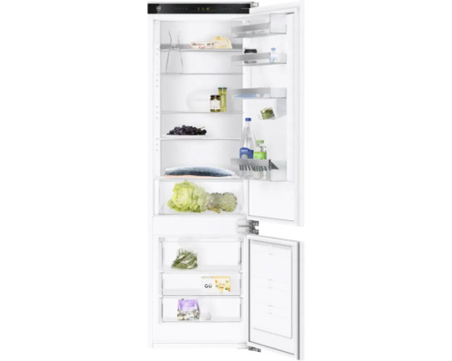 V-ZUG CombiCooler V4000 178NI Einbau Kühlgefrierkombination BxHxT 54.8x177.7x54.5 cm Türanschlag links 5110800001 Geöffneter Kühlschrank mit Lebensmitteln