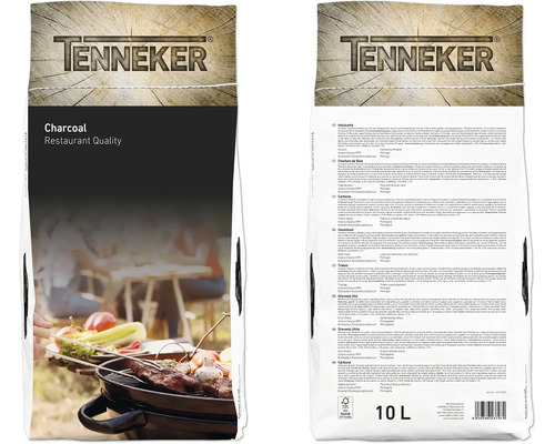 TENNEKER Holzkohle FSC/DIN+ 10 L Tenneker Grillkohle Restaurantsqualität Sack
