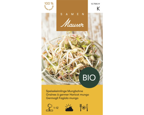 Semences Mauser graines germées haricot mungo 200 g Sachet de graines de haricot mungo Mauser
