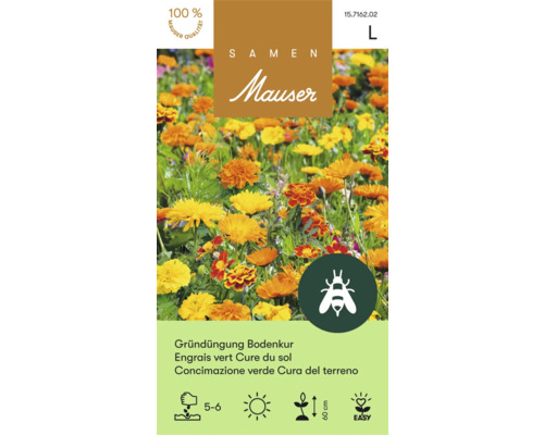 Semences Mauser engrais vert cur de sol 50 g Sachet de graines Mauser pour l''amélioration du sol avec mélange de fleurs