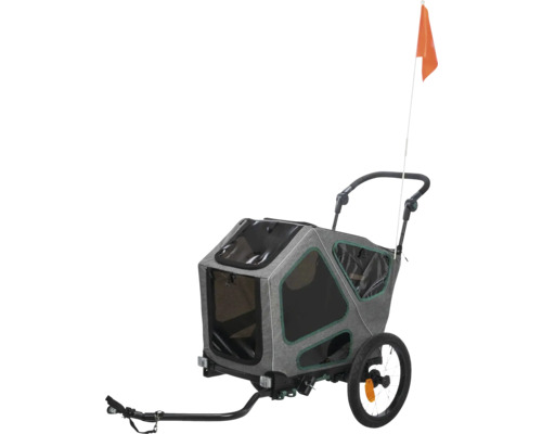 Remorque pour chien TRIXIE 41,5 x 78 cm gris vert