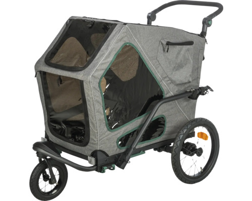 Remorque pour chien TRIXIE 50 x 87 cm gris vert