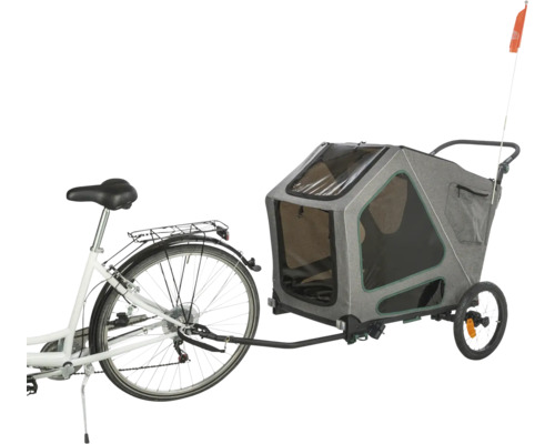Remorque pour chien TRIXIE 55,5 x 105 cm gris vert