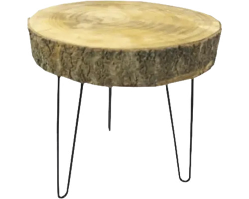 Table d''appoint en bois avec pieds en métal