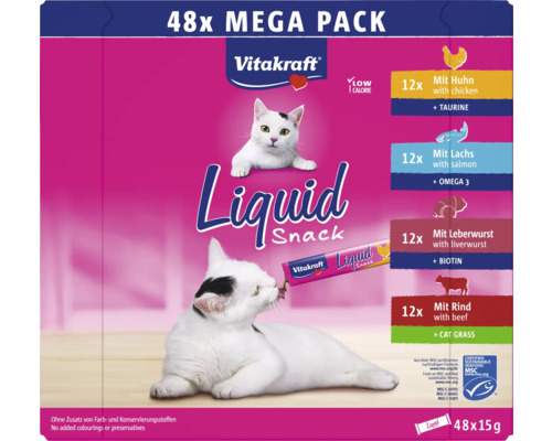 Vitakraft Katzensnack Liquid Snack MSC 48 Stück Vitakraft Liquid Snack Megapackung mit 48 Stück für Katzen