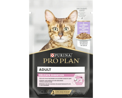 Pro Plan Katzenfutter nass PURINA Delicate mit Pute 85 g Purina Pro Plan Adult Delicate Digestion Katzenfutter mit Truthahn
