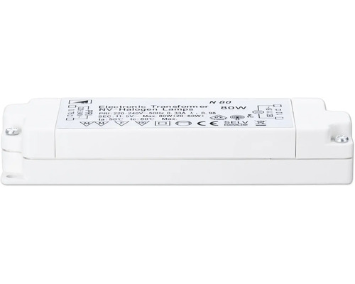 Transformateur électronique pour lampes halogènes basse tension, 80 watts