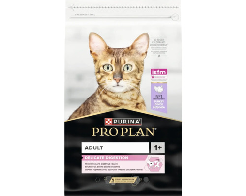 Pro Plan Katzentrockenfutter PURINA Delicate mit Pute 10 kg Purina Pro Plan Adult Katzenfutter für sensible Verdauung