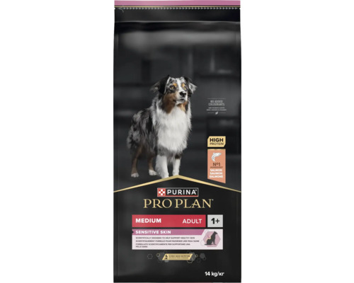 Pro Plan Nourriture sèche pour chiens PURINA Medium Adult Sensitive Skin au saumon 14 kg