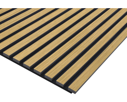 Panneau acoustique avec lamelles en bois