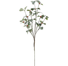 Dekorativer künstlicher Stechpalmenzweig mit Blättern und roten Beeren