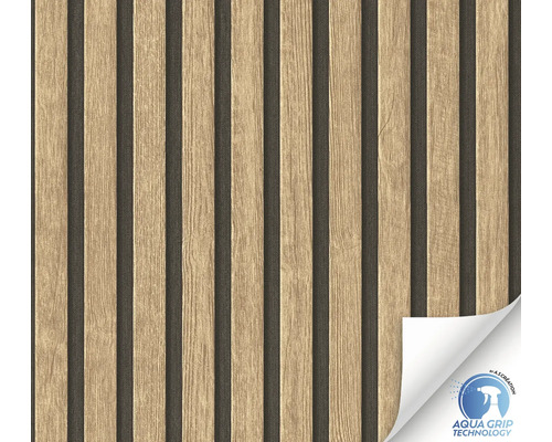 Papier peint avec aspect lambris en bois et sceau Aqua Grip Technology