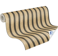 Rouleau de papier peint aspect bois avec motif à rayures