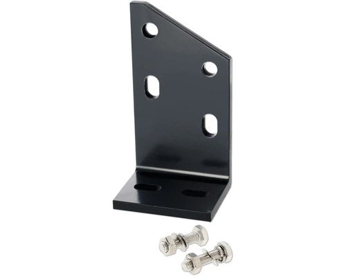 Connecteur d''angle noir avec matériel de fixation